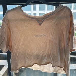 Light orange “howdy” baby tee from aerie